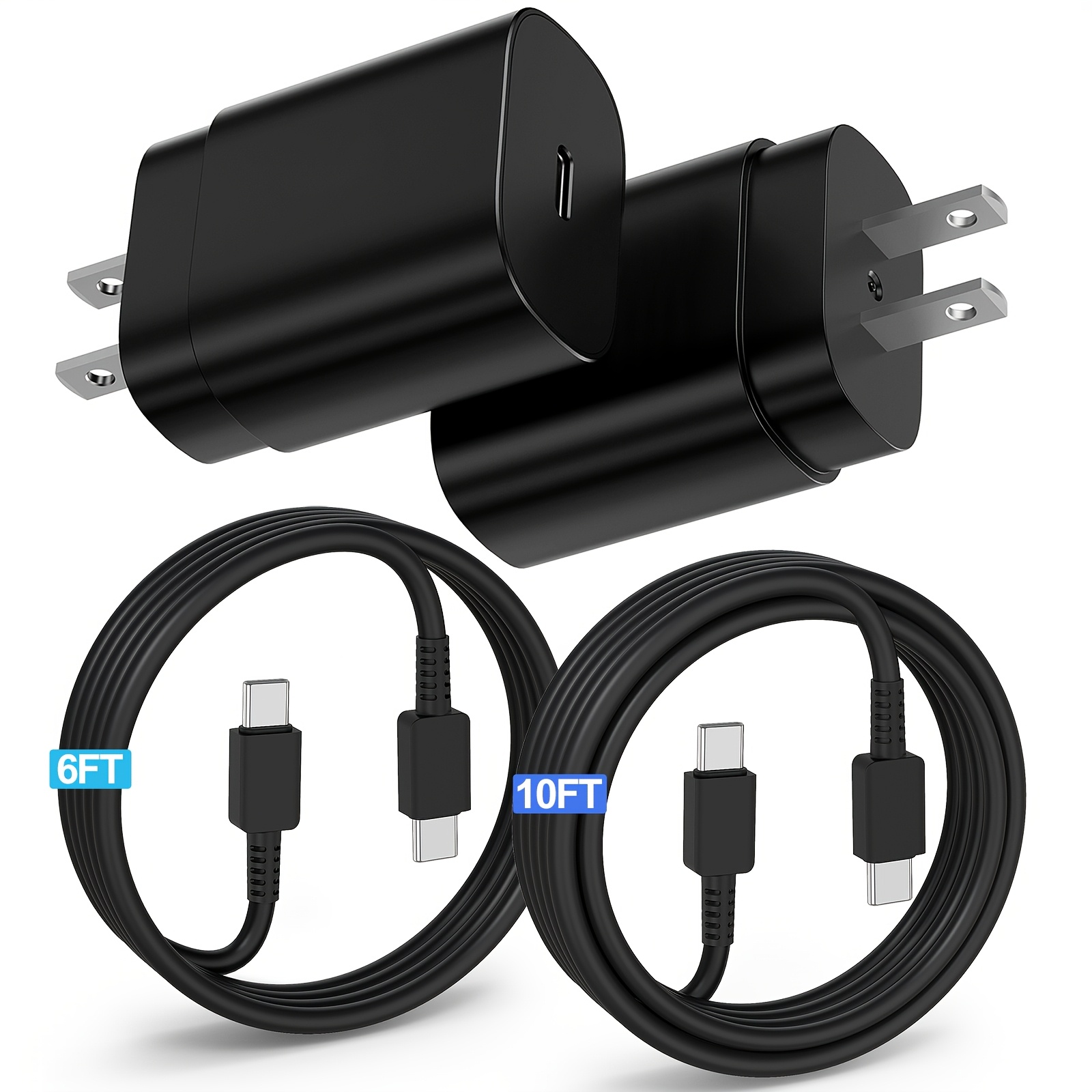 

C Charger, 25w Pd Usb C Charger Super Charging 2pack& 6+10ft Phone Charger S24 /s24+/s24/s23 S22 S21 S20 Fe/