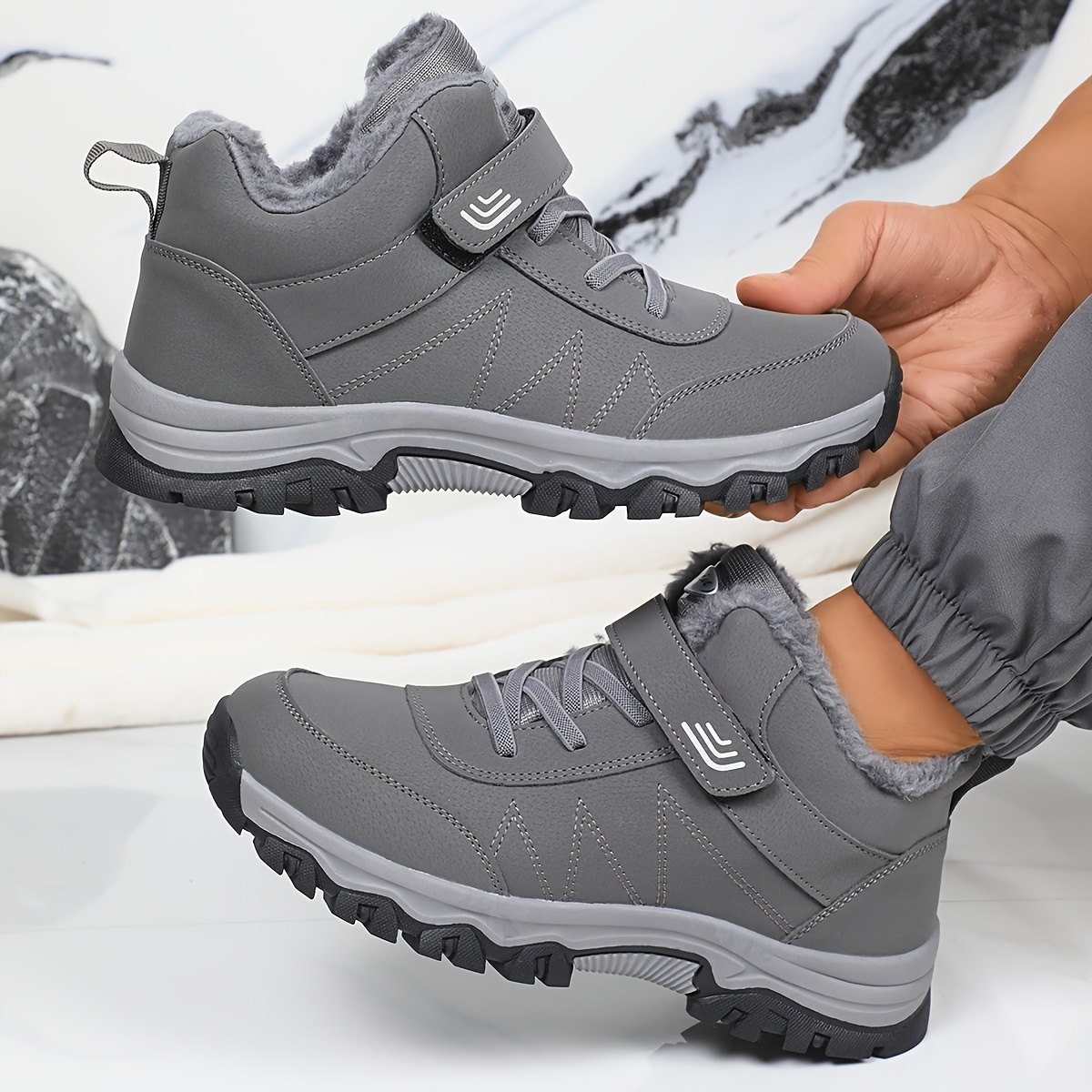 women's winter snow boots solid color round toe warm plush Temu