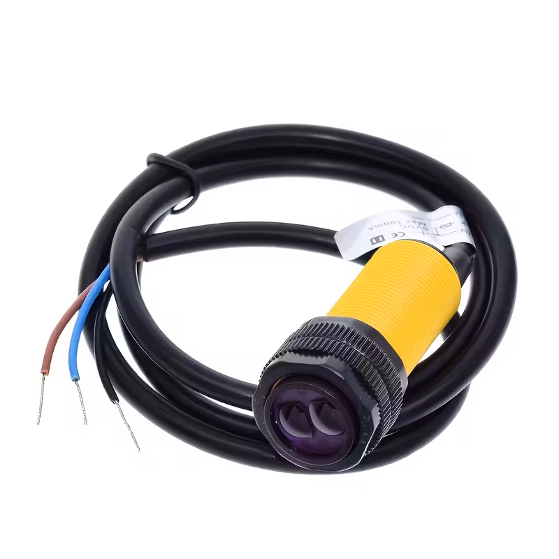 חיישן פוטואלקטרי e18-d80nk בעל מערכת החזרה מפוזרת, מתג פוטואלקטרי מחזיר אור מפוזר, מודול חיישן הימנעות ממכשולים, חיישן הימנעות ממכשולים, מתג קרבה, 1 יחידה פרטי מוצר 0