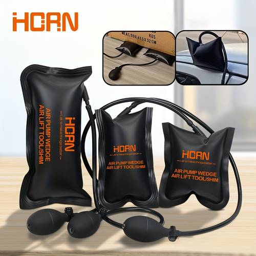 1pc 3pcs set auto repair tool inflatable adjustable car air pump car door repair air cushion emergency open unlock tool kit window installation positioning air cushion auto opener tool set horn color composite material plastic uncharged no battery no