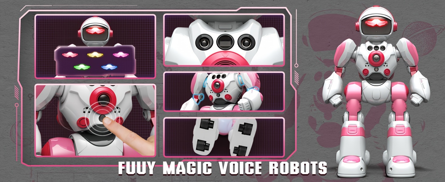 FUUY Children's Toy Robot, Programmable Robot, Remote Control Intelligent Reply, Walking And Dancing Robot, Adjustable Volume, Magical Voice Robot, Birthday Gift