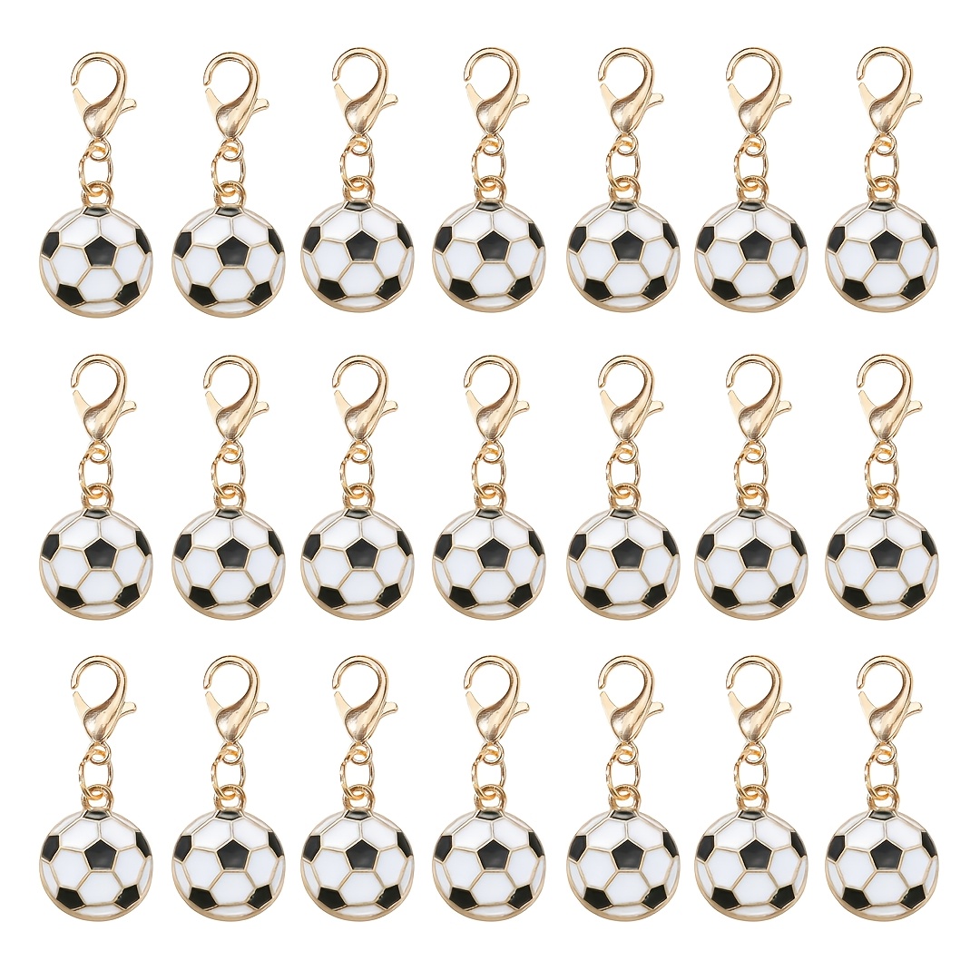 TEMU Portachiavi 21 pezzi da calcio, ciondolo souvenir fai da te a forma di da calcio, ciondolo portachiavi per accessori auto e borsa