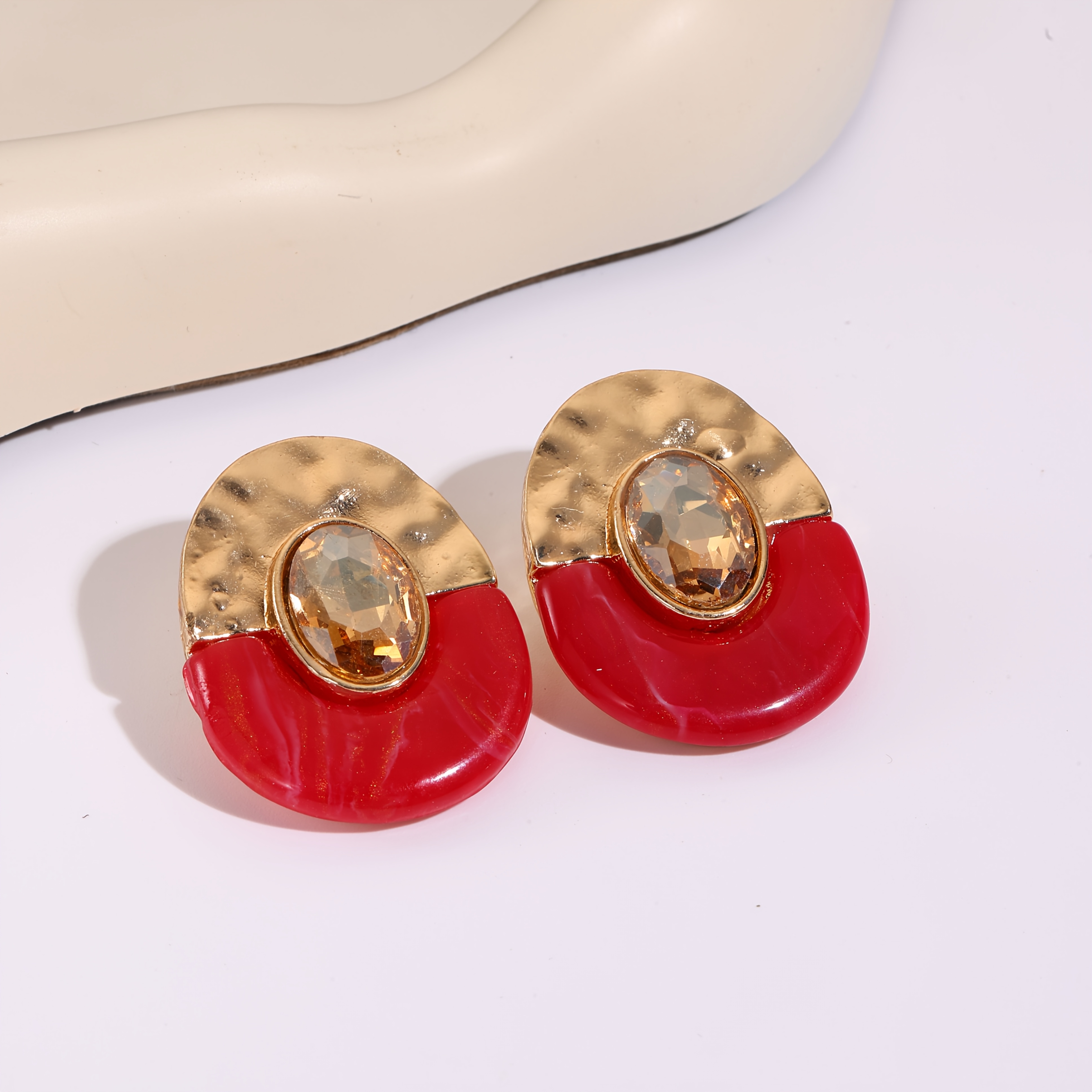 Women's Light Luxury Texture Patchwork Earrings, Daily Wear