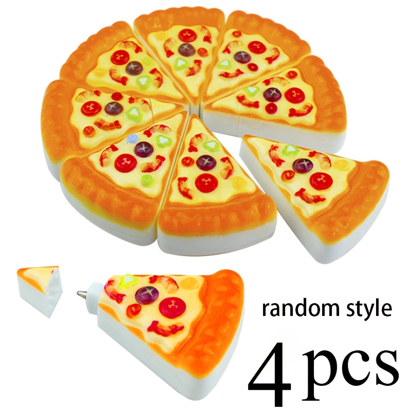 

4pcs Pizza Mini Simulation Food Pens, Ornaments, Student Creative Relax Pens, Essential For Festivals, Daily Home, , Trendy And Fashionable, Must-have For