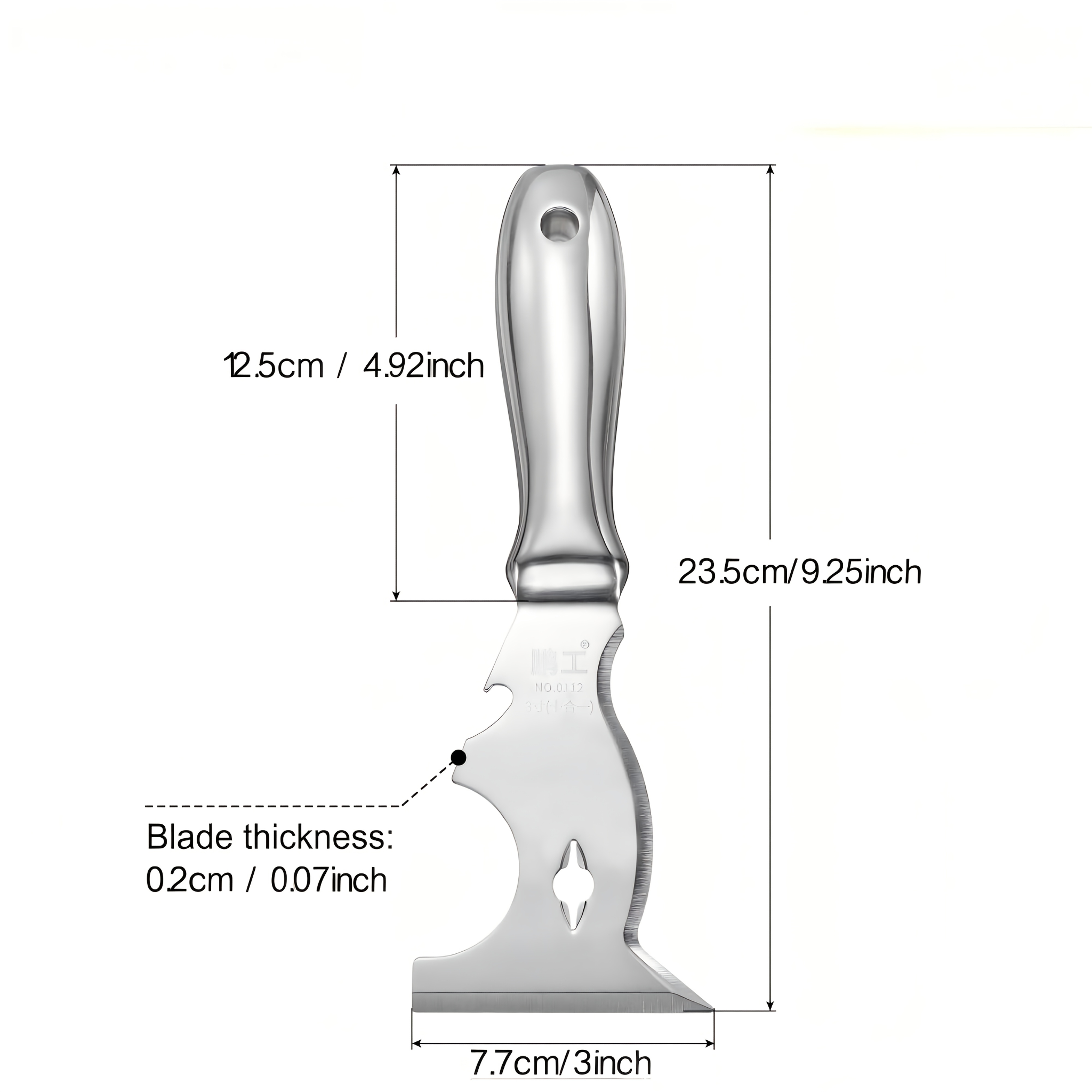 Heavy Duty 10 in 1 Stainless Steel Multi Tool Putty Knife, 420 Stainless Steel Paint Scraper, with Bottle Opener Nail Puller Putty Tray, Great for Wall Decorating, Drywall Repair, Wallpaper Stripping Multi Tool Paint Scraper