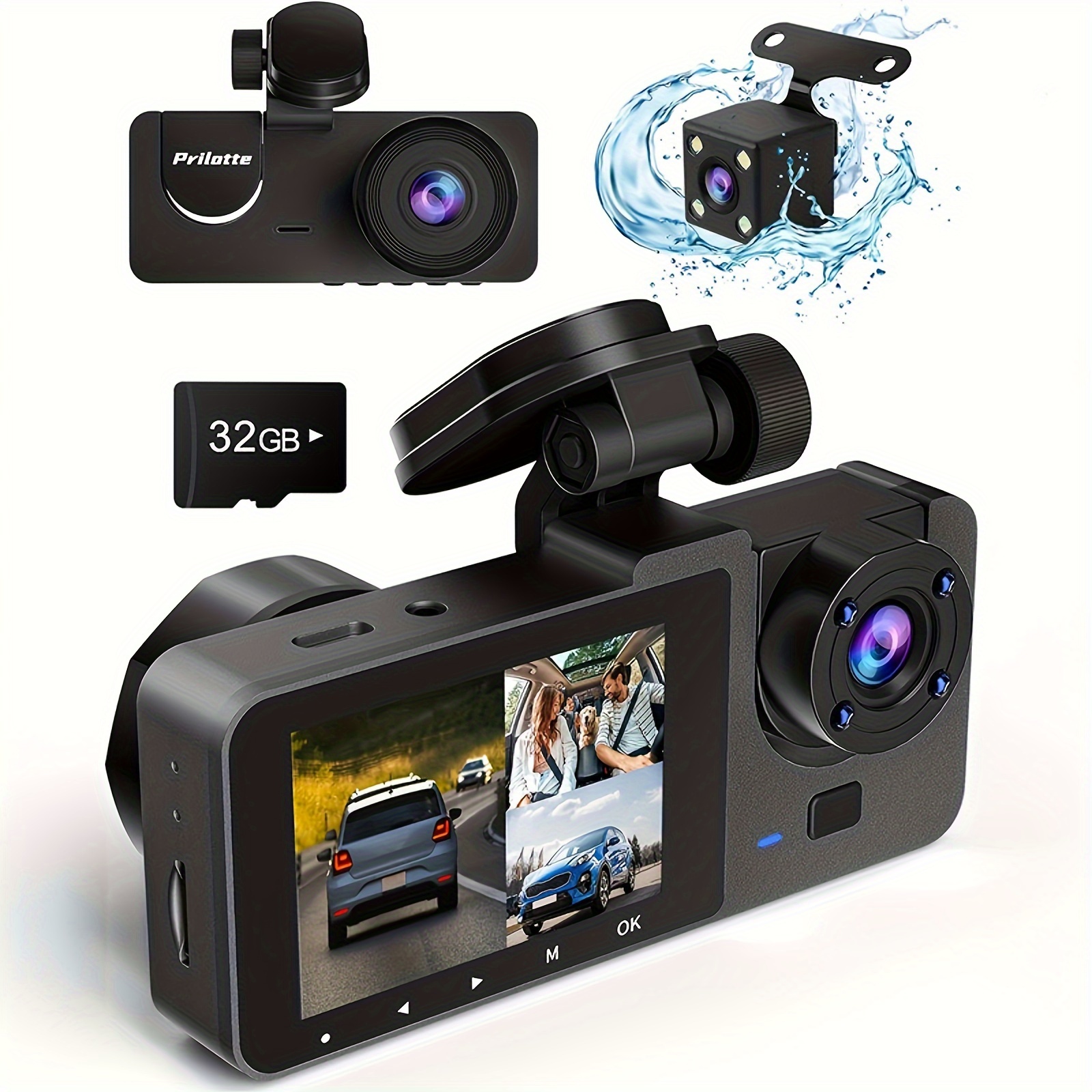 

For 4k Uhd Car Rear Free 32gb Sd Dashcams For 24 Wdr G- Detectionparental -in Display Sensing