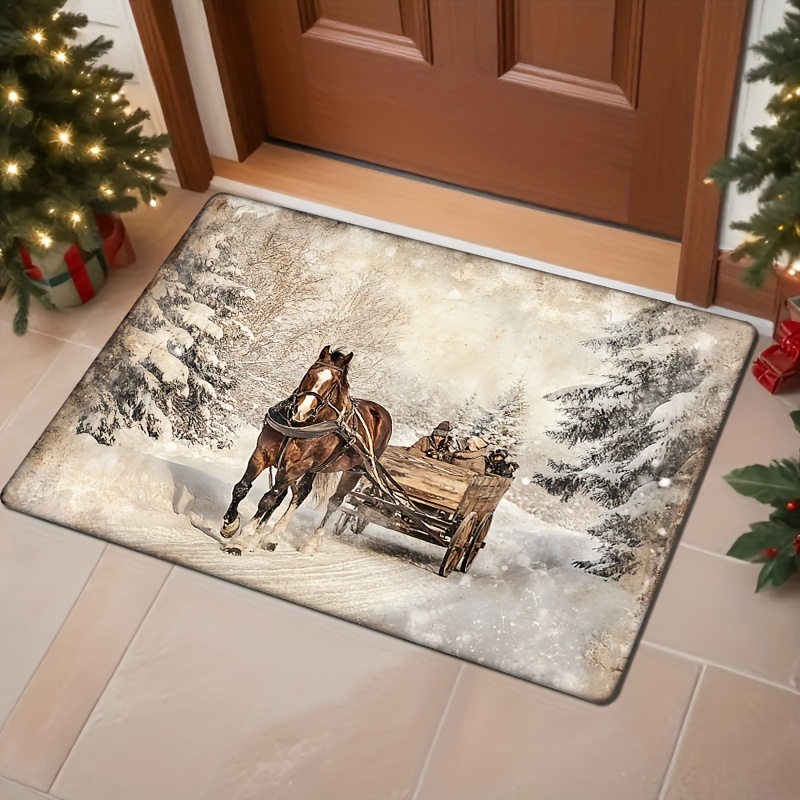 

- Doormat - 1.2cm Washable Area Rug Christmas, Halloween, Easter, Thanksgiving Decor - Pile - Mat For Entryway, Kitchen, , Bedroom, Laundry, Bathroom - Decor