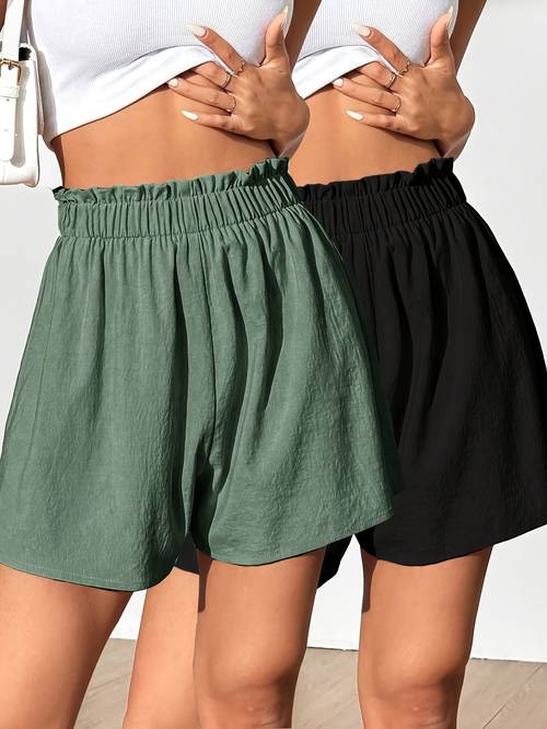 2er-set, größenetikett damen-shorts, freizeit-shorts, strandshorts