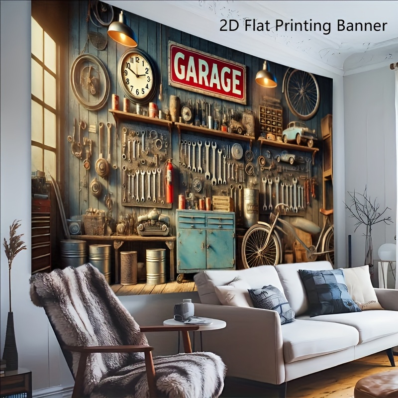Decorative Garage Wall Tapestry Banner For Party And Celebration_voghion.com
