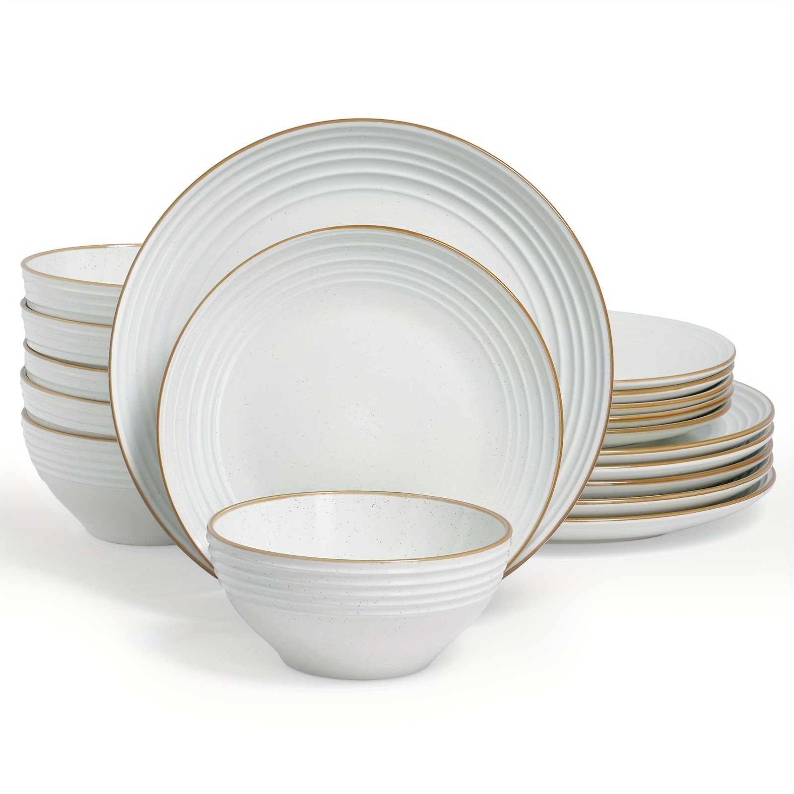 Image of 18pcs Plates And Bowls Sets, Dinnerware Sets For 6, Microwave And Dishwasher Safe, Scratch Resistant, Light Blue