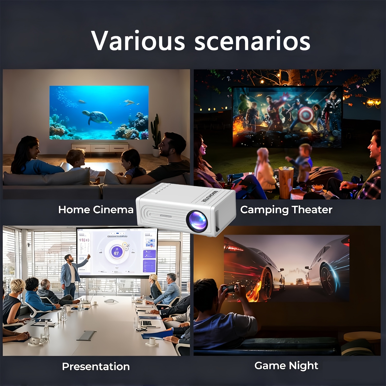 Portable Mini Projector for Home, Office, and School