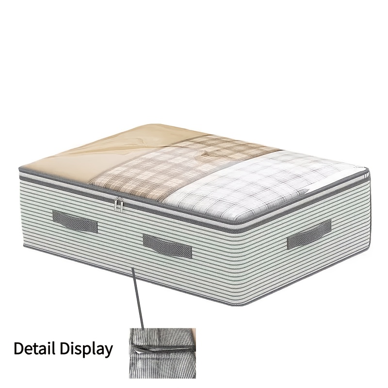 TEMU Large Capacity Laundry Storage Bag With Transparent Window; This High-capacity Clothing Organizer Is Ideal For Closets, Under-bed Spaces, Or