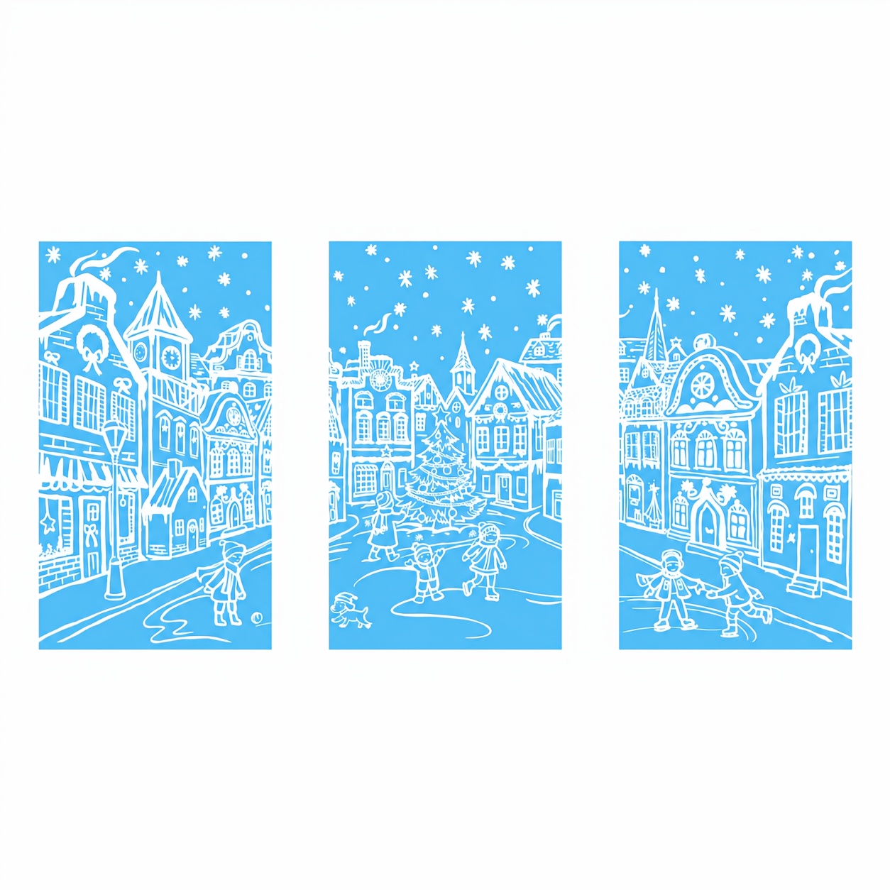 TEMU 3sheets Large Christmas Window Stickers, 70 X 40 Cm/27.5 X 15.7 Inches, Snowflake Window Clings, Double-sided Glass Decals For Winter Xmas Home