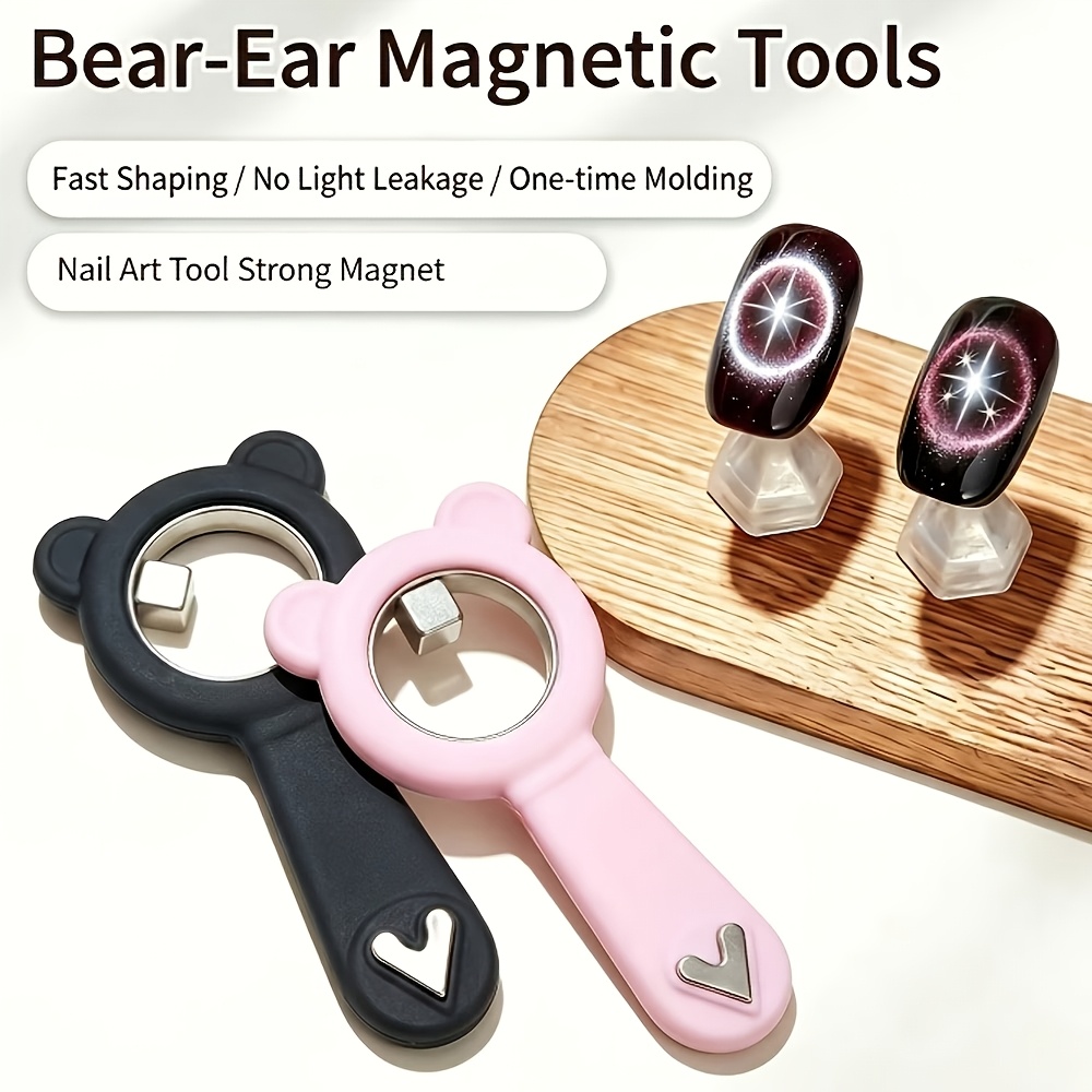 Cartoon Bear Ring Cat Eye Magnet Tool