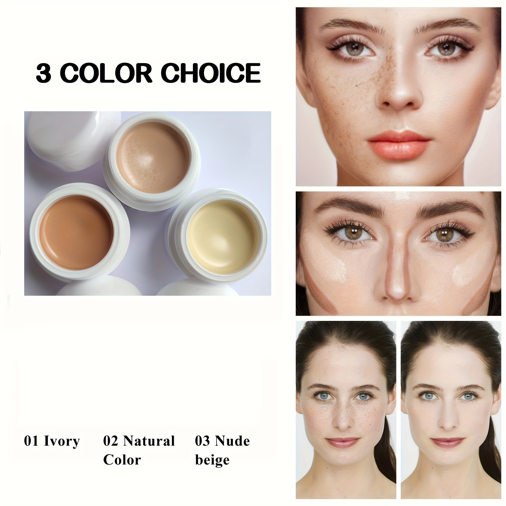 2pcs full coverage concealer set hides freckles scars tattoos for   long lasting makeup for   types details 4