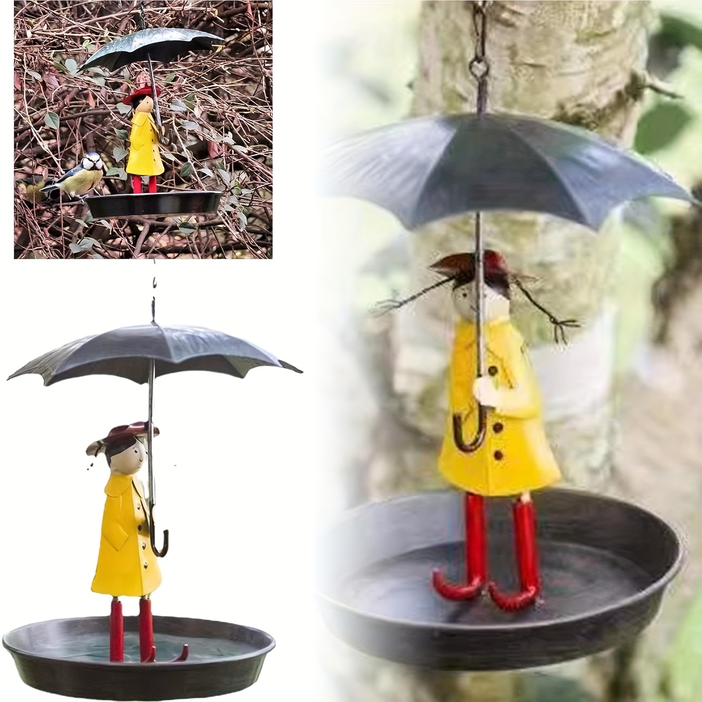 TEMU Bird Feeder, Outdoor Hanging Hummingbird Feeder, Hanging Metal Bird Feeder, Outdoor Garden Decoration, Courtyard Decoration, Wild Bird Feeder,
