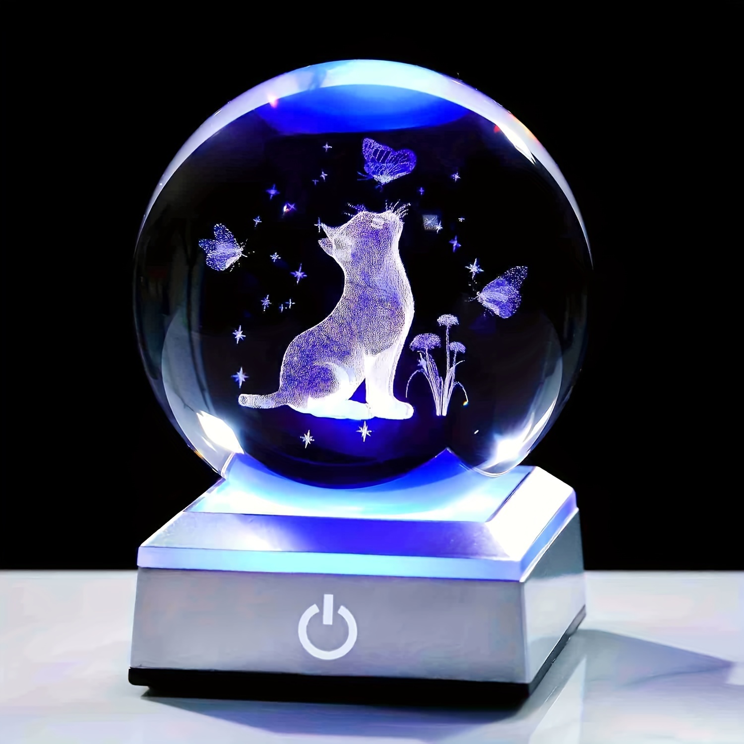 

3d Engraved Cat , Touch Multiple , Usb , Cat Desktop , Suitable For Decoration.