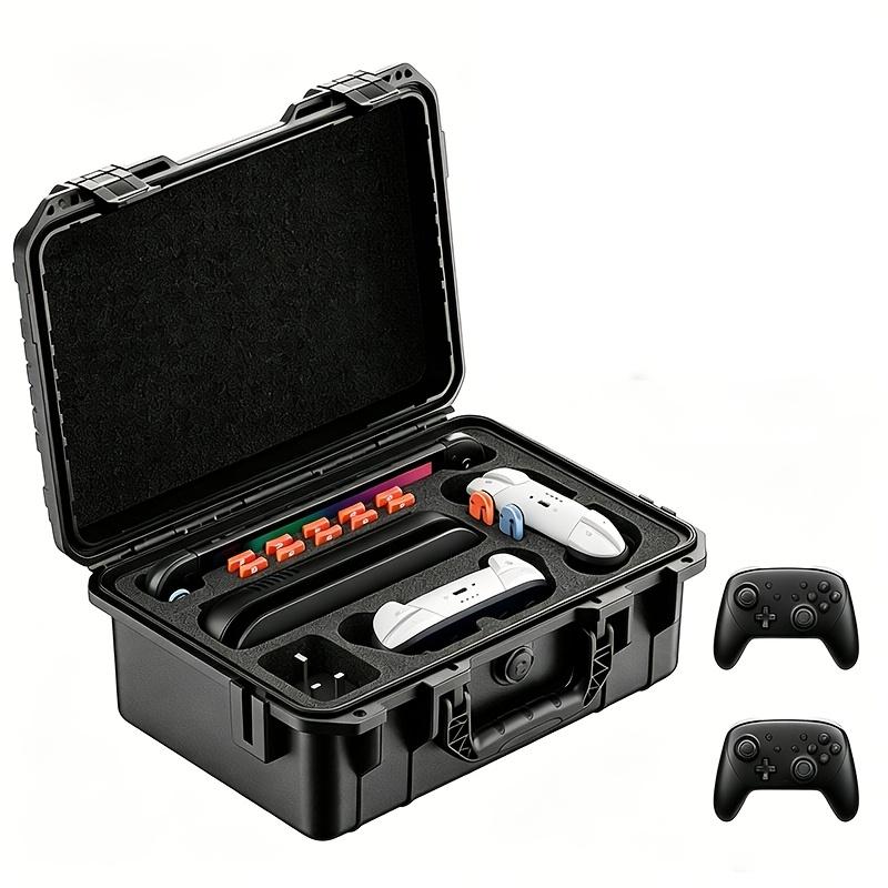Gaming Console Storage Box for Switch 2, Portable Dual PRO Controller Case