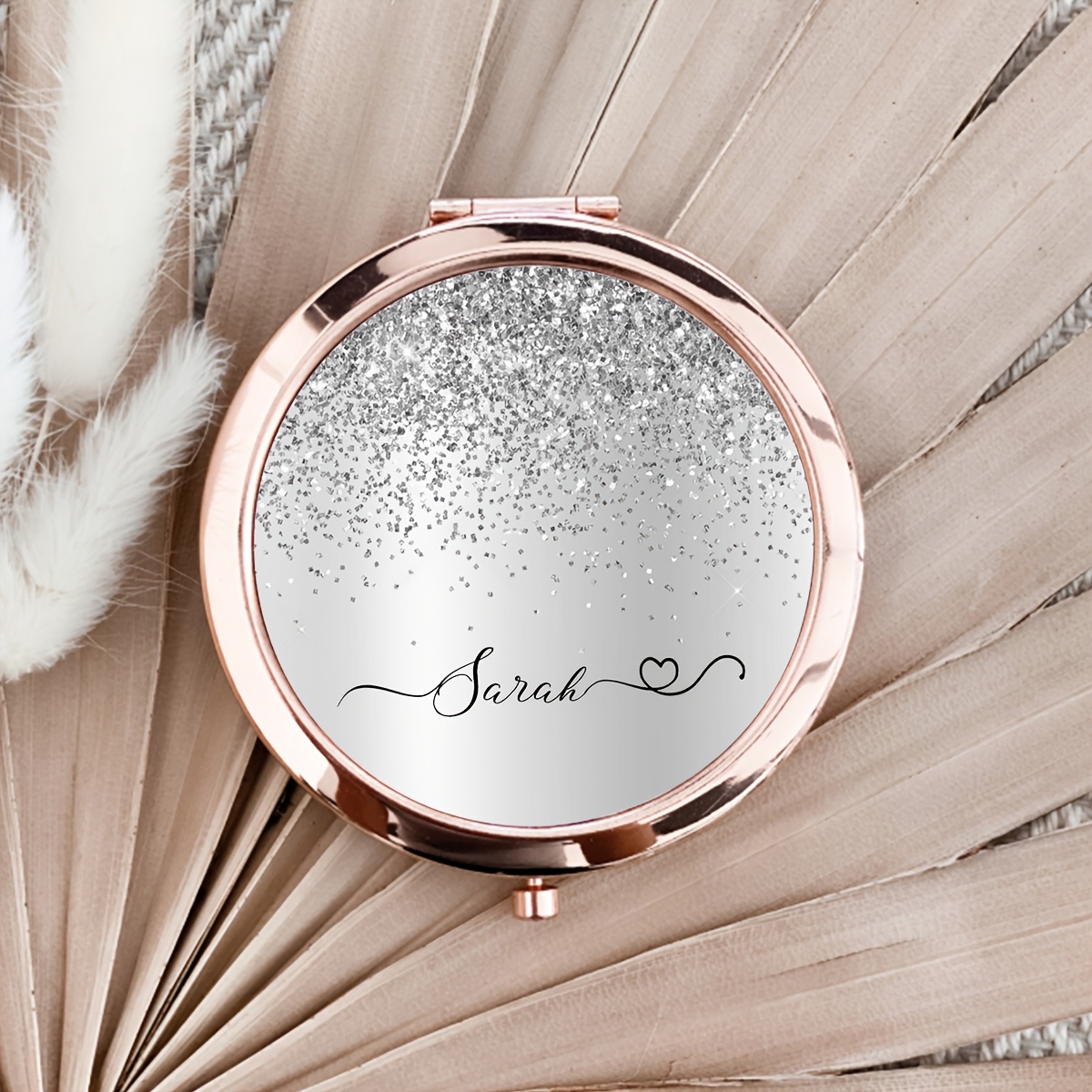 TEMU 1pc Customized Name Party Gift Makeup Mirror With Exquisite Gift Box, Women's Travel Essential Additions Small Mirror, Bathroom Additions Pocket