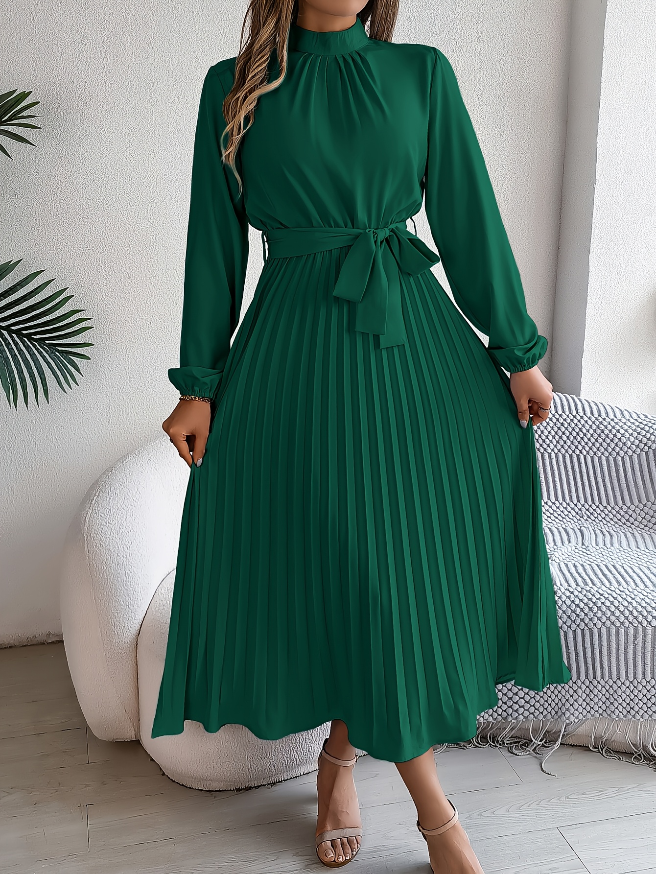 knee length dresses for ladies 100% Linen Smock Dress Lucy Storm Blue ❤️ menique main image 0
