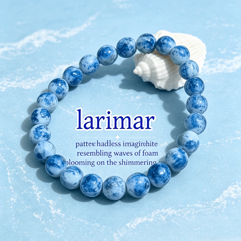 Unisex Deep Blue Textured Chain Bracelet, October Birthday Gift