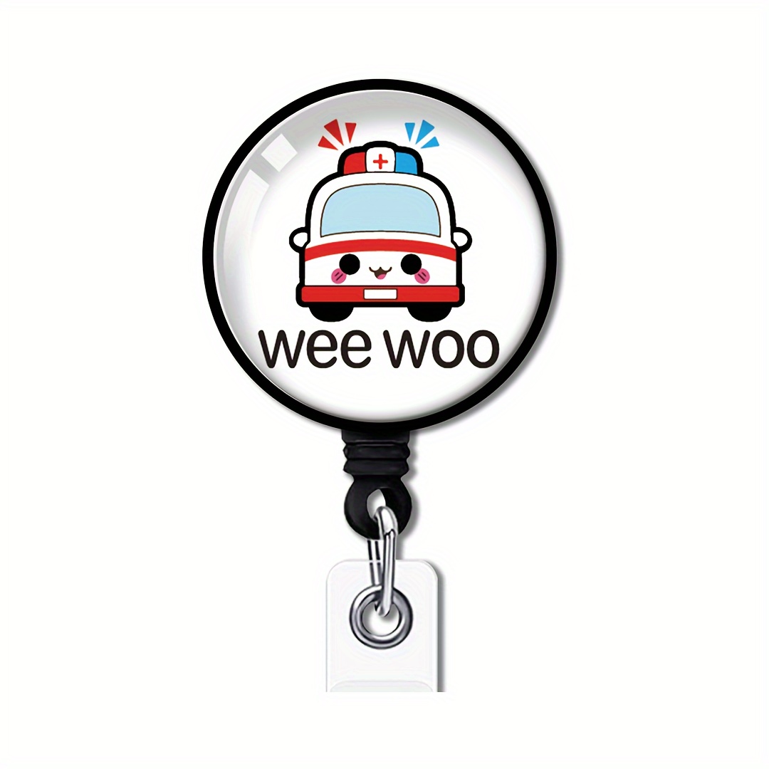 wee Woo Retractable Badge Reel With Alligator Clip - Funny Ambulance Id  Holder For First Responders, & Medical Staff - Durable Abs Material -  Office & School Supplies - Temu
