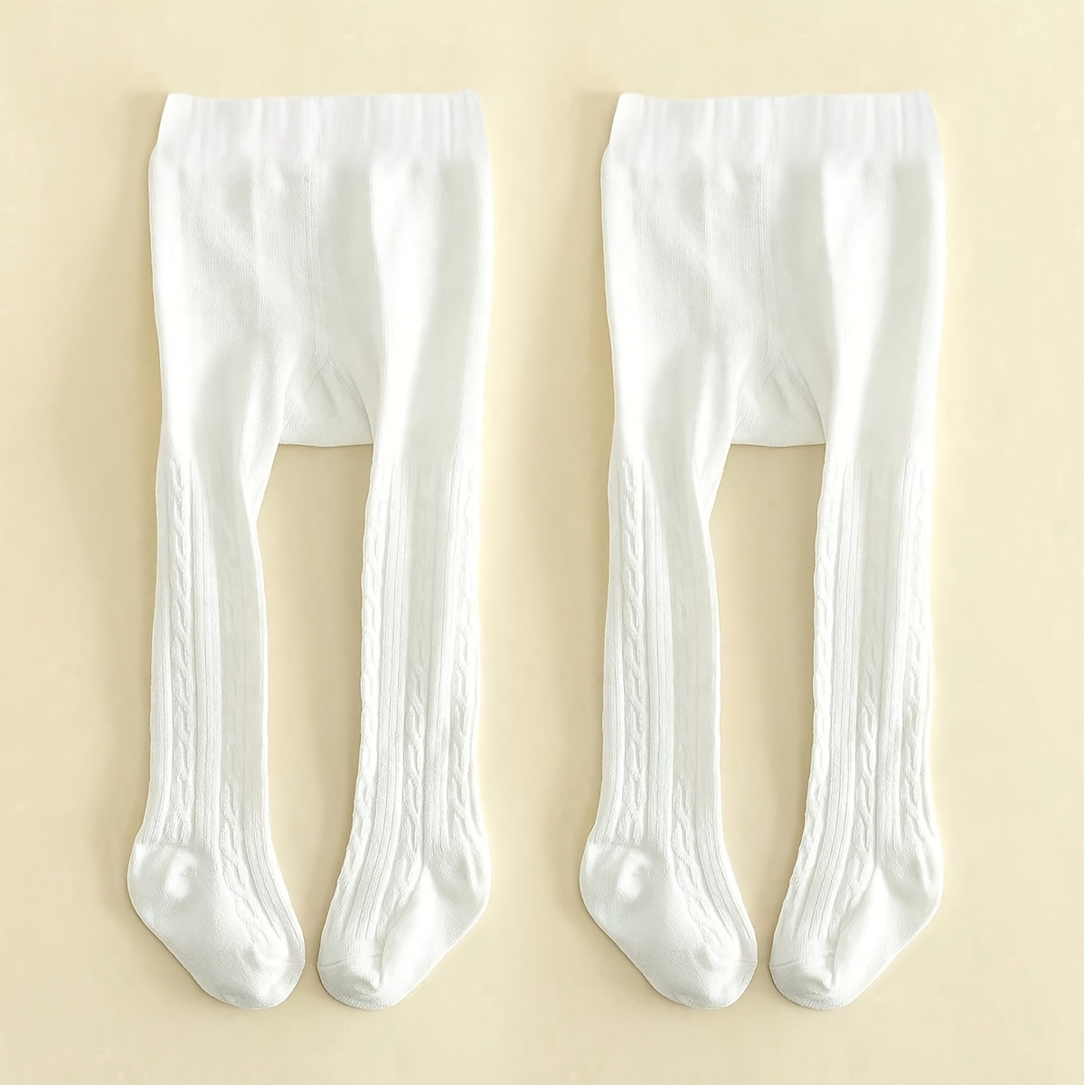 E-shop 2er-Pack Twist-Strumpfhosen, Leggings, Bodystockings, Schwarze Strumpfhosen, Weiße Strumpfhosen, Einfarbige Strumpfhosen, Ganzjahrestragen