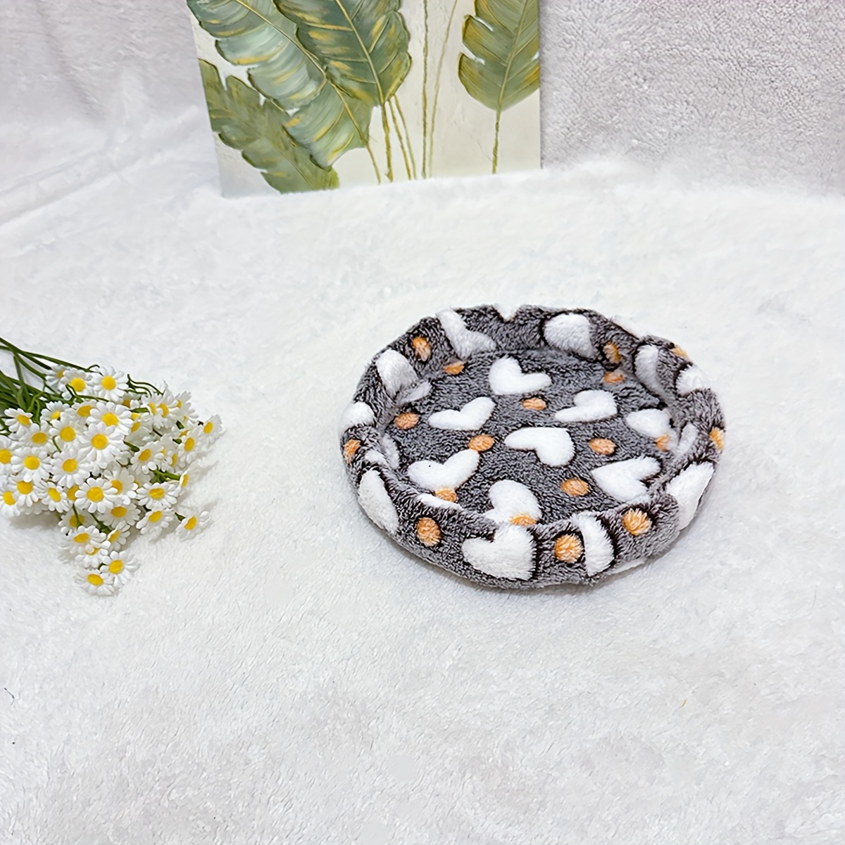 Image of Hamster Round Nest Small Animal Bed, Guinea Pig Nest Mat, Hamster Cage Accessories, Flower Branch Mouse Small Nest, Soft Small Bed, Sugar Glider Sleeping Bag Nest, Hamster Supplies, Plush Nest