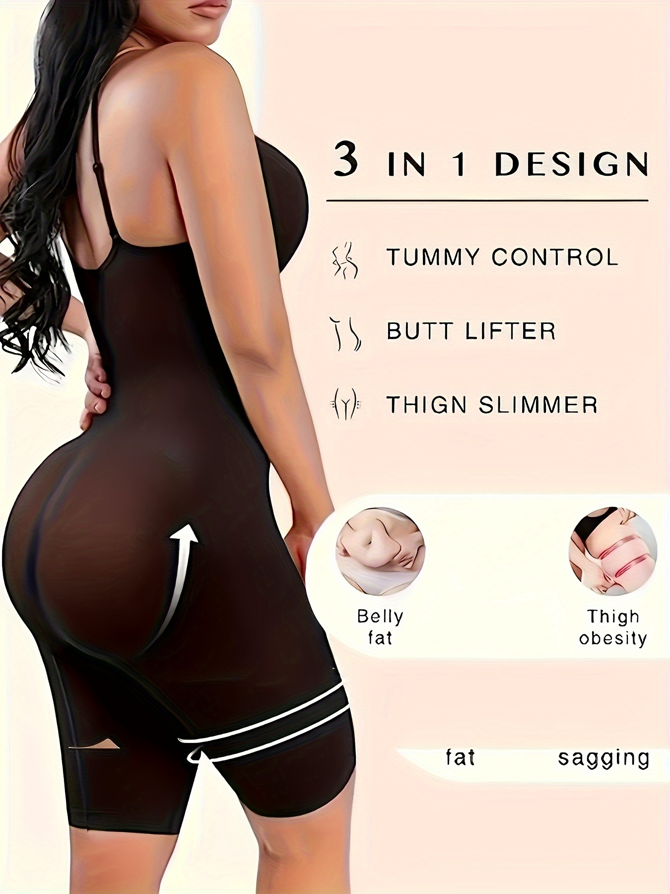 Seamless Solid Shaping Bodysuit Tummy Control Butt Lifting - Temu Canada