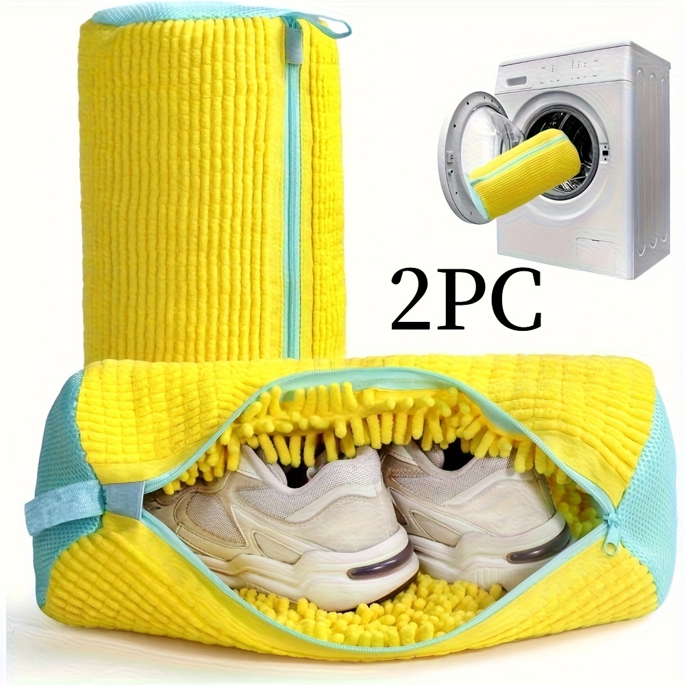TEMU 2-delige set heavy-duty schoenzakken, zachte chenille microvezel pluche, machinewasbaar en droogbaar, geluidsreducerend ontwerp, beschermende