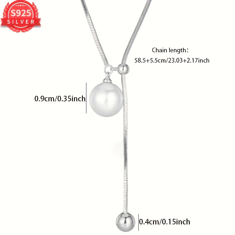 925 Hypoallergenic Pull Through Long Sweater Chain Necklace