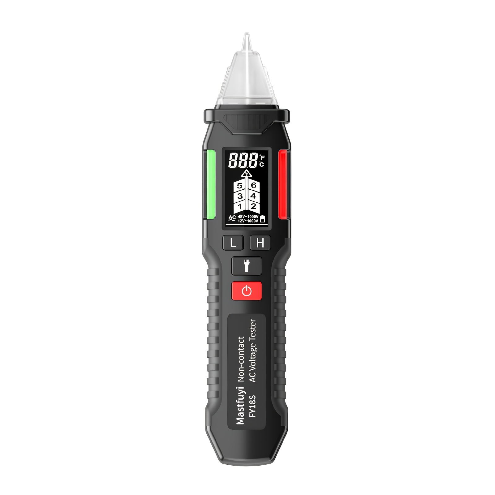 TEMU Mastfuyi FY18S Probador de Voltaje sin , Detector de Disyuntores con Luz Indicadora, Pantalla LCD, Sensor Electrónico Portátil, Adecuado para