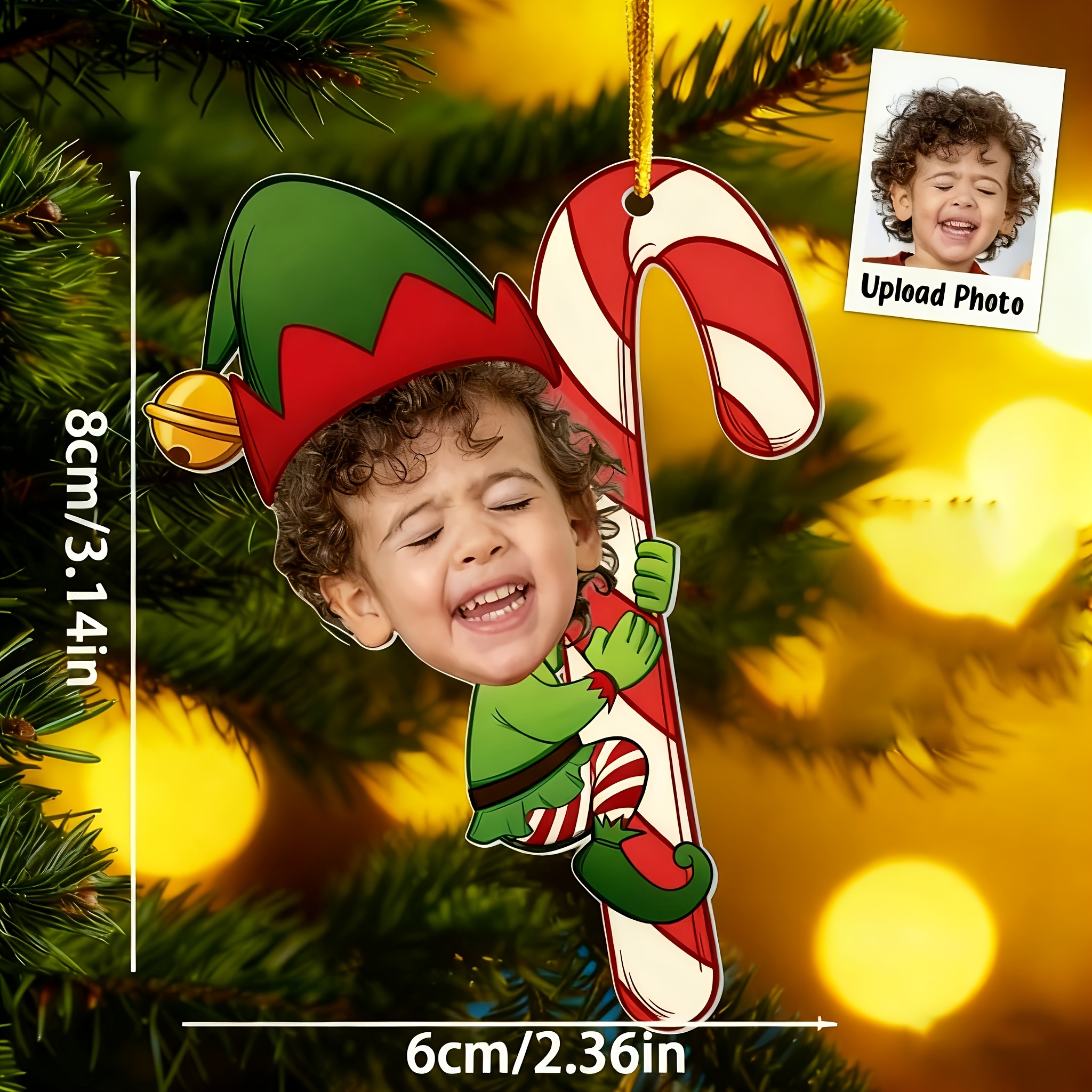 TEMU 2d Flat, Personalised, Custom-made Acrylic Ornaments. Christmas Ornaments: A Customisable Christmas Ornament That Printed With Photos And Names.