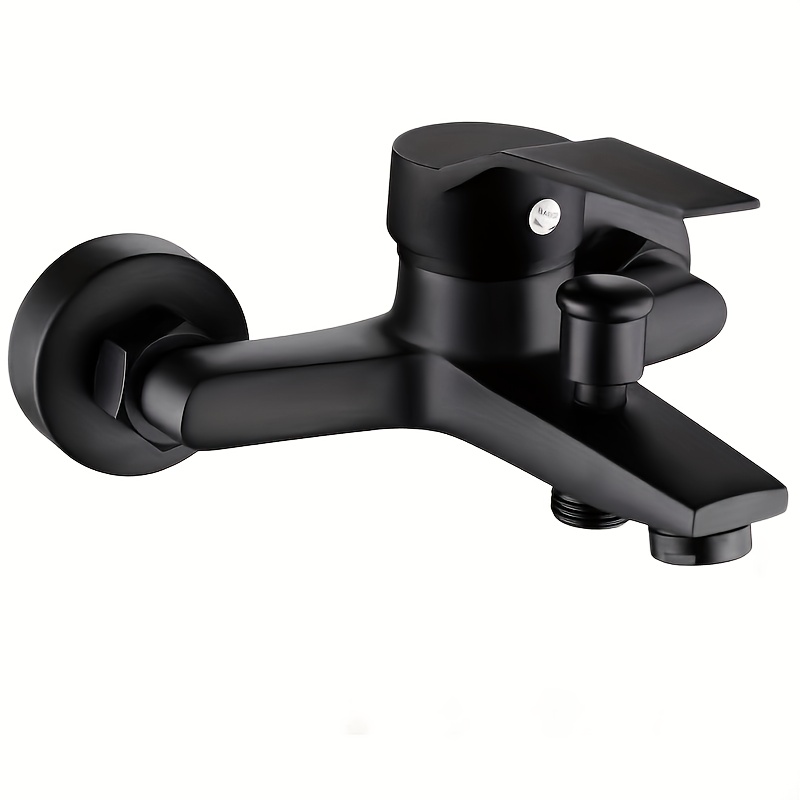 Image of Bathtub Faucet Bathroom Shower Faucet, Wall Mount Bathtub Faucet, Dual Spout Hot Cold Valve Nozzle Tap For Bathroom, Faucet Tubs Chrome Bathtub Faucet Shower Bathtubs Set Faucets, Matte Black