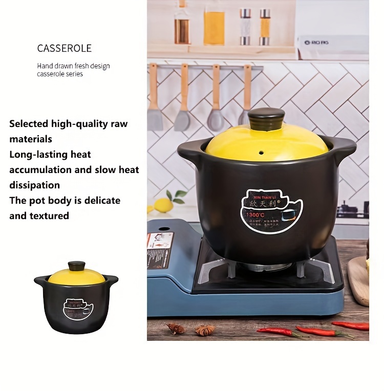 xin   ceramic casserole set   heat distribution high temperature resistant   gas stovetop steaming dishwasher safe details 9