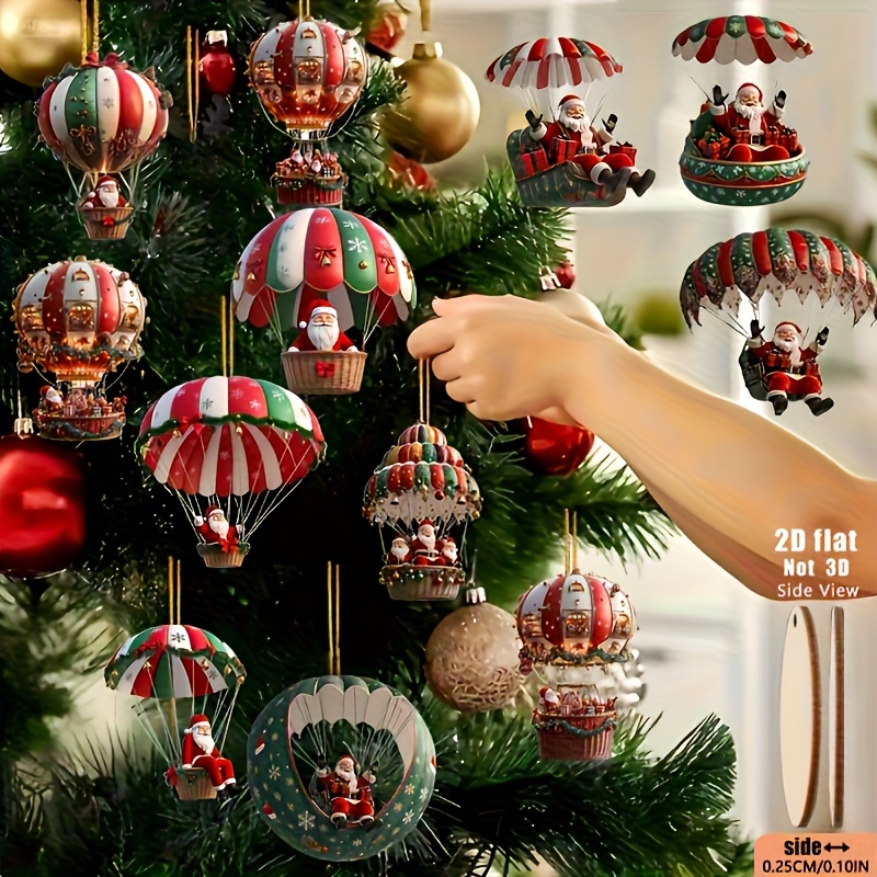 TEMU Set di 16 ornamenti da appendere 2D , casuali, con mobile e , decorazione elegante da appendere per albero e casa/esterno, con anelli per