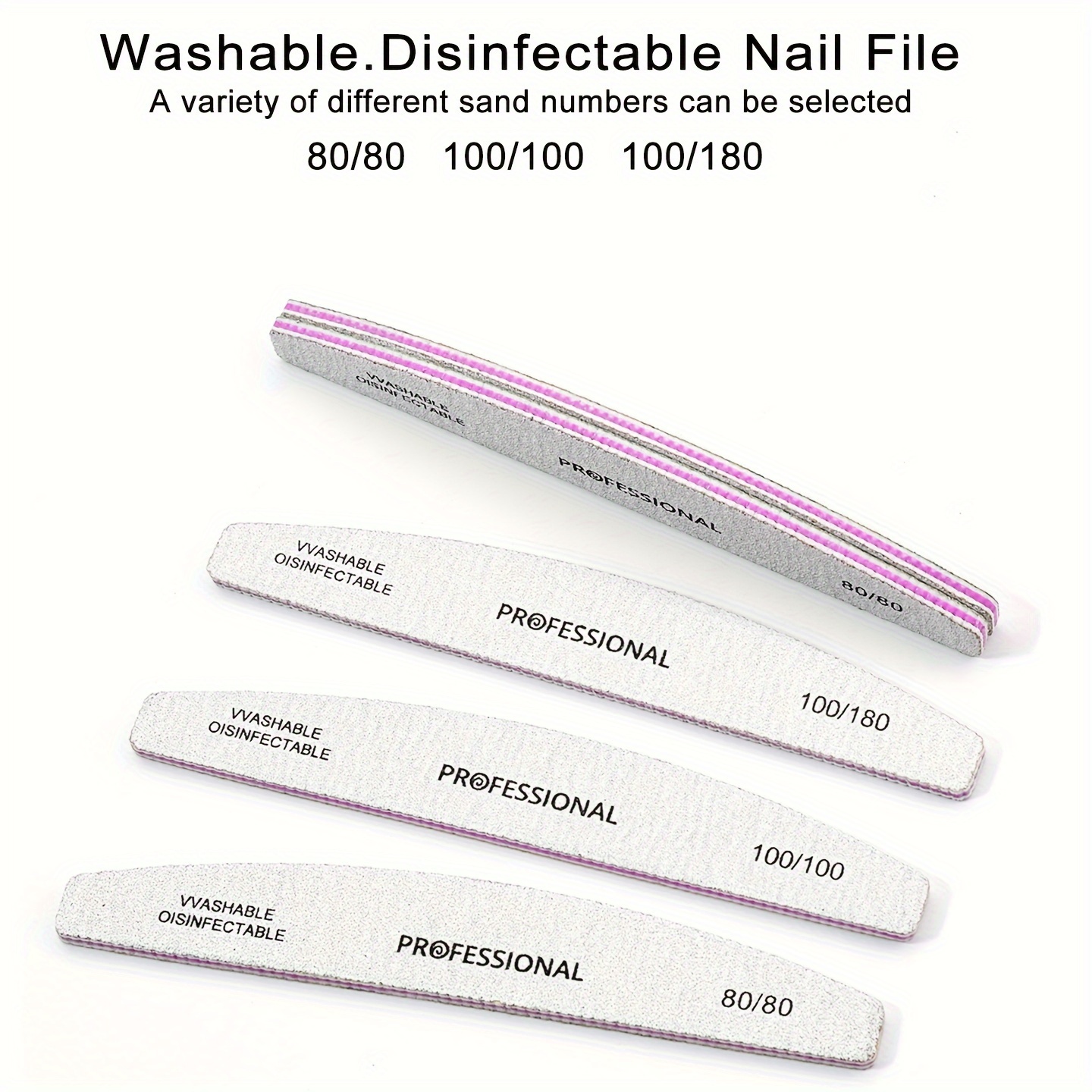 

5pcs Nail Files Professional Nail Files Reusable Double Sided Emery Board Nail Styling Tools For Home And Salon Use