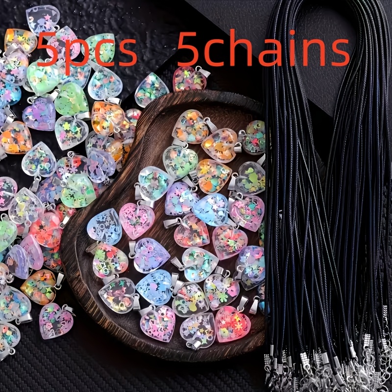 Image of 10pcs Assorted Bohemian Style Cross-border New Resin Real Pendant Eternal Flower Temperament Fresh Handmade Jewelry Necklace Loose Beads