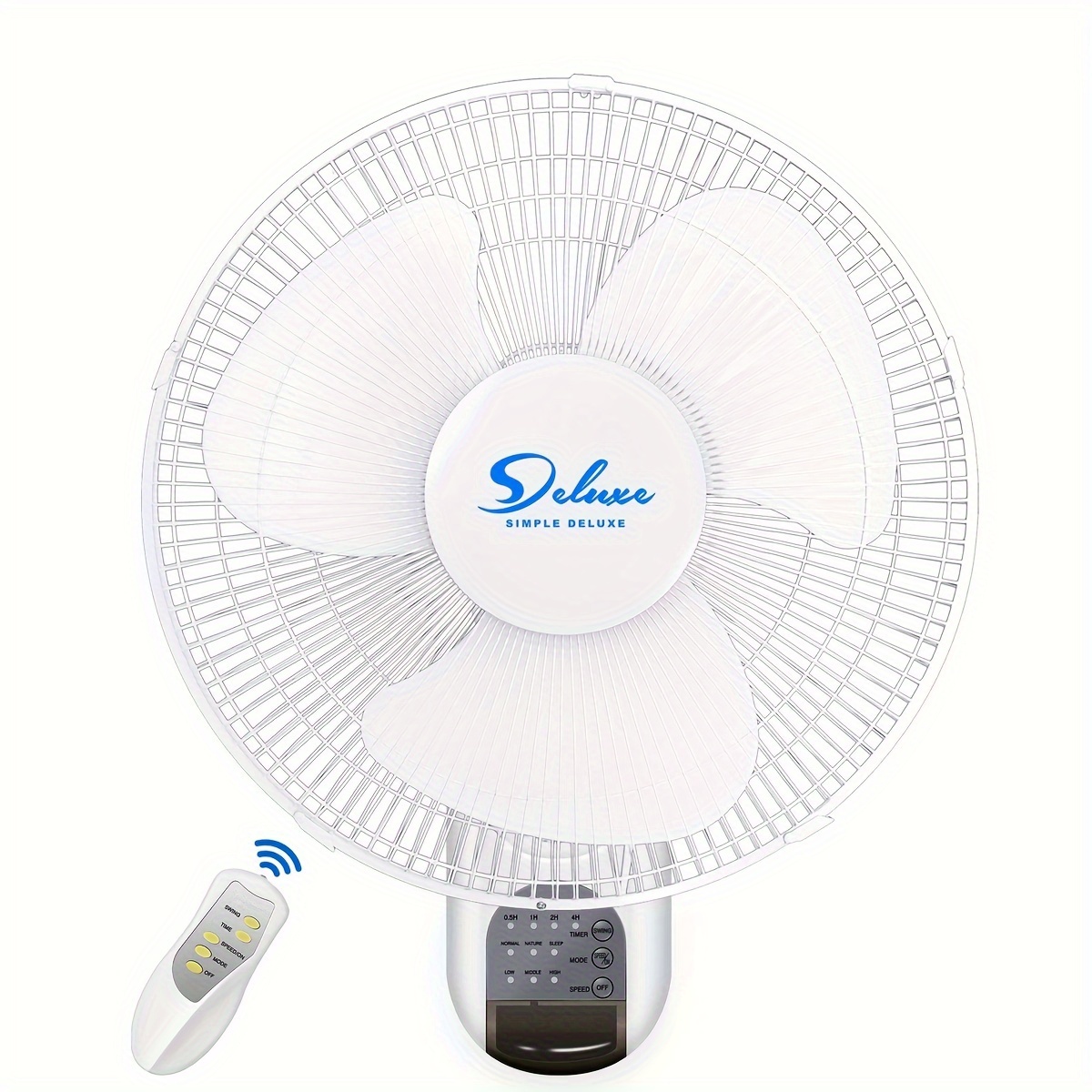 

Simple Deluxe 16 Inch Wall Mount Fan With Remote Control, 3 Oscillating Modes, 3 Speed, Timer, 1 Pack