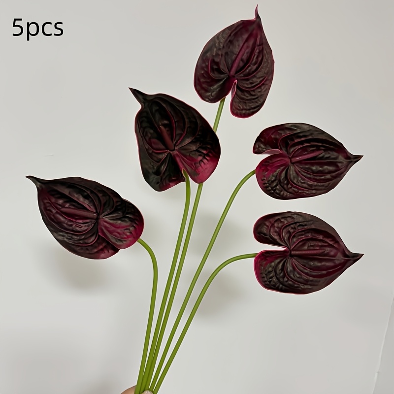 Image of 5 Simulated Soft Rubber Pu Small With A Tactile Feel. The Veins And Textures Of Are Pressed , And The Patterns Are Clear And Not . The Flower Spikes Are Made Of Color Simulation Material