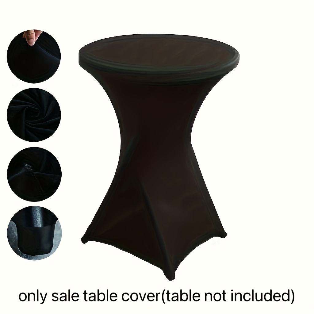 1pc elastic cocktail table hotel wedding decoration high   bar cover solid color banquet elastic table 180g weight