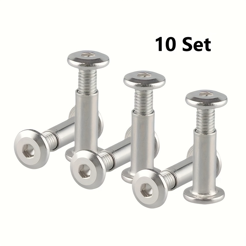E-shop Edelstahl-Sechskantmutter- Schlitzkopfschrauben-Set – Hochleistungs-Befestigungselemente, geeignet für DIY-Möbelmontage, Messerherstellung,