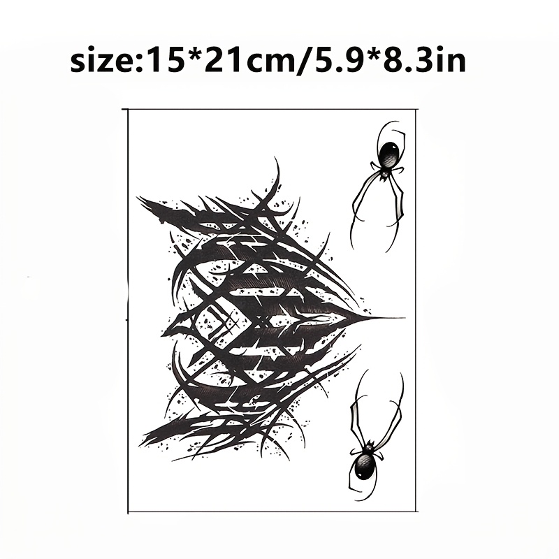 Image of Halloween Decoration Tattoo With Art Design, Gothic Rock English Letter Waterproof Tattoo Stickers For Neck And