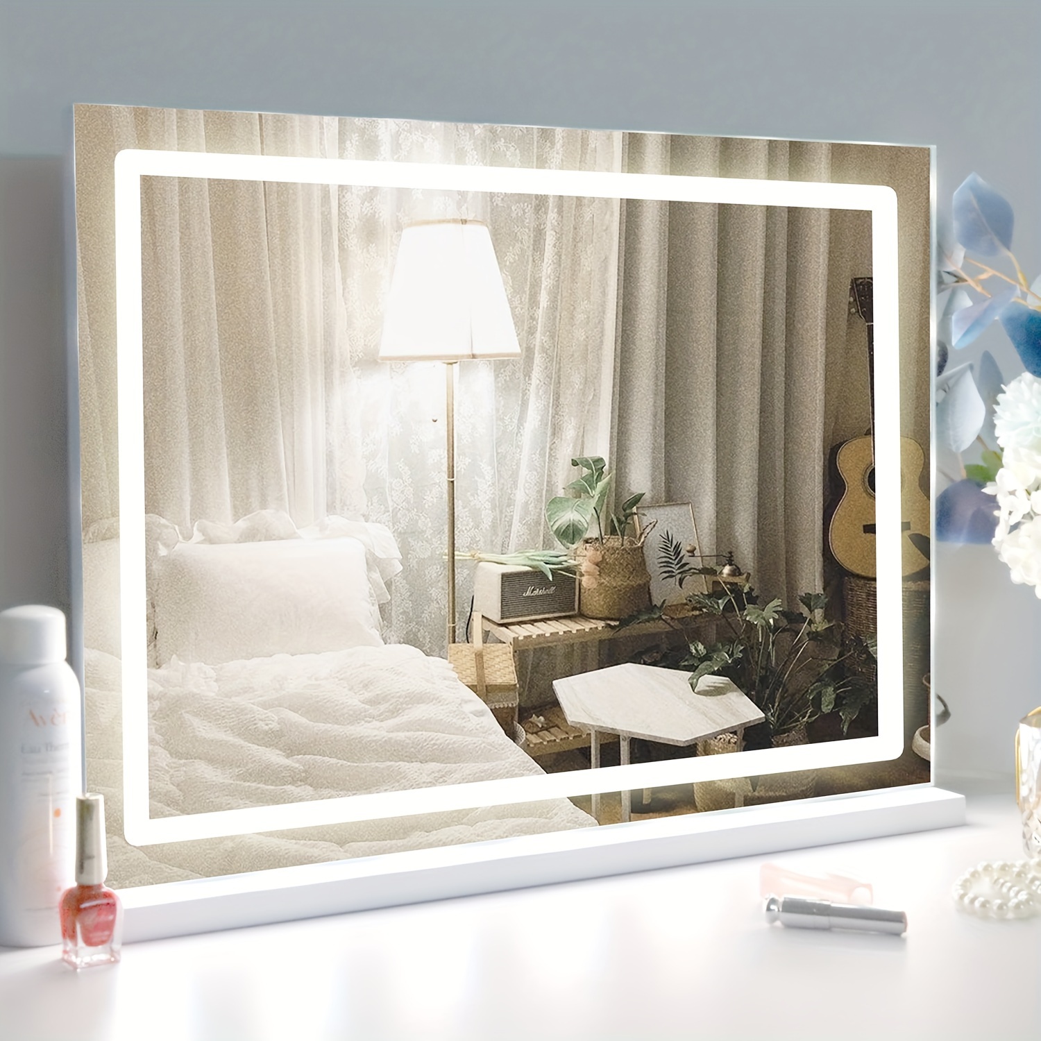 

Vanity Mirror With Lights, Wall Mounted Vanity Mirror With Smart Touch Button, Adjustable Warm White/natural/daylight Lights