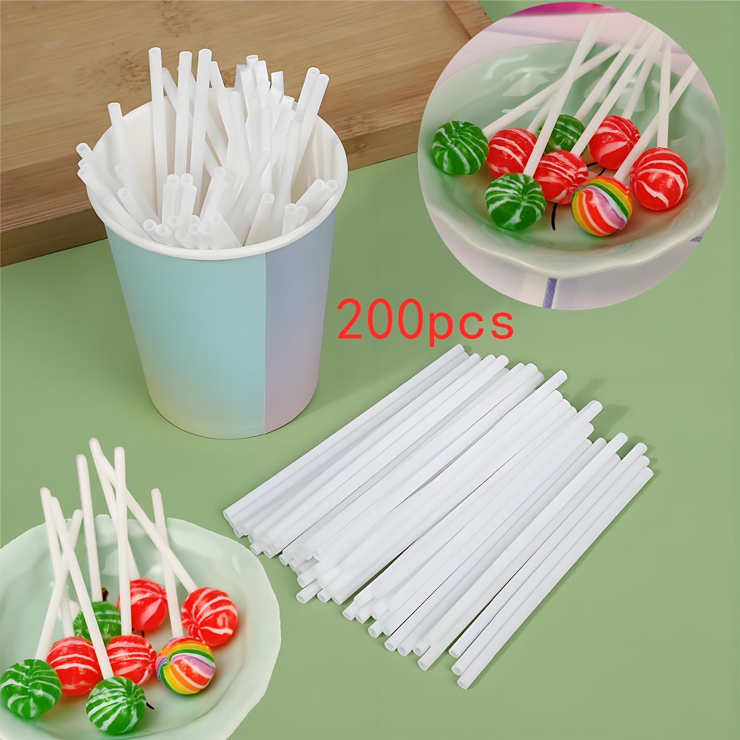 Lollipop Stick, Chocolate Candy Handle Stick, Baking Candy Accessory, Cake Mold Candy Lollipop Accessory (10cm/3.94 Inches)