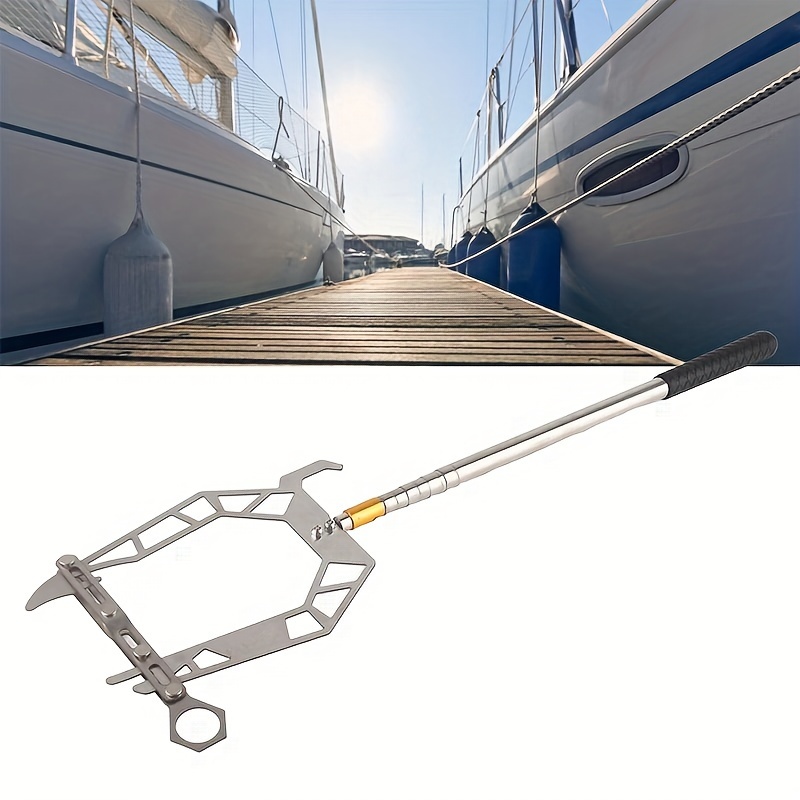 Stainless Steel Telescopic Boat Dock Hook Automatic Cable Guide Mooring Rope Threader For Marine
