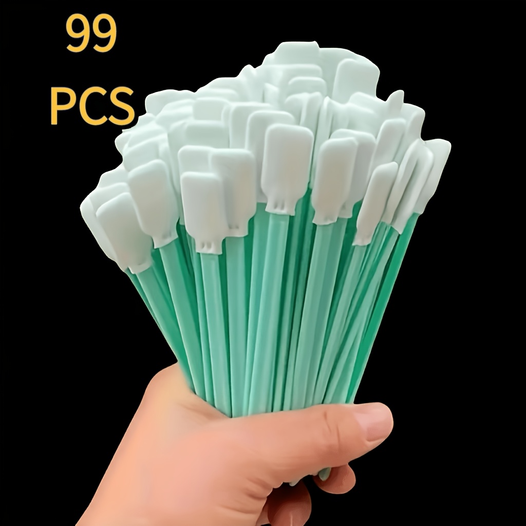 TEMU 99 Hisopos de Limpieza de Precisión - Palitos de Limpieza Sin Polvo, Palitos de Tela de Capa de un - Adecuados para Impresoras, Cámaras,