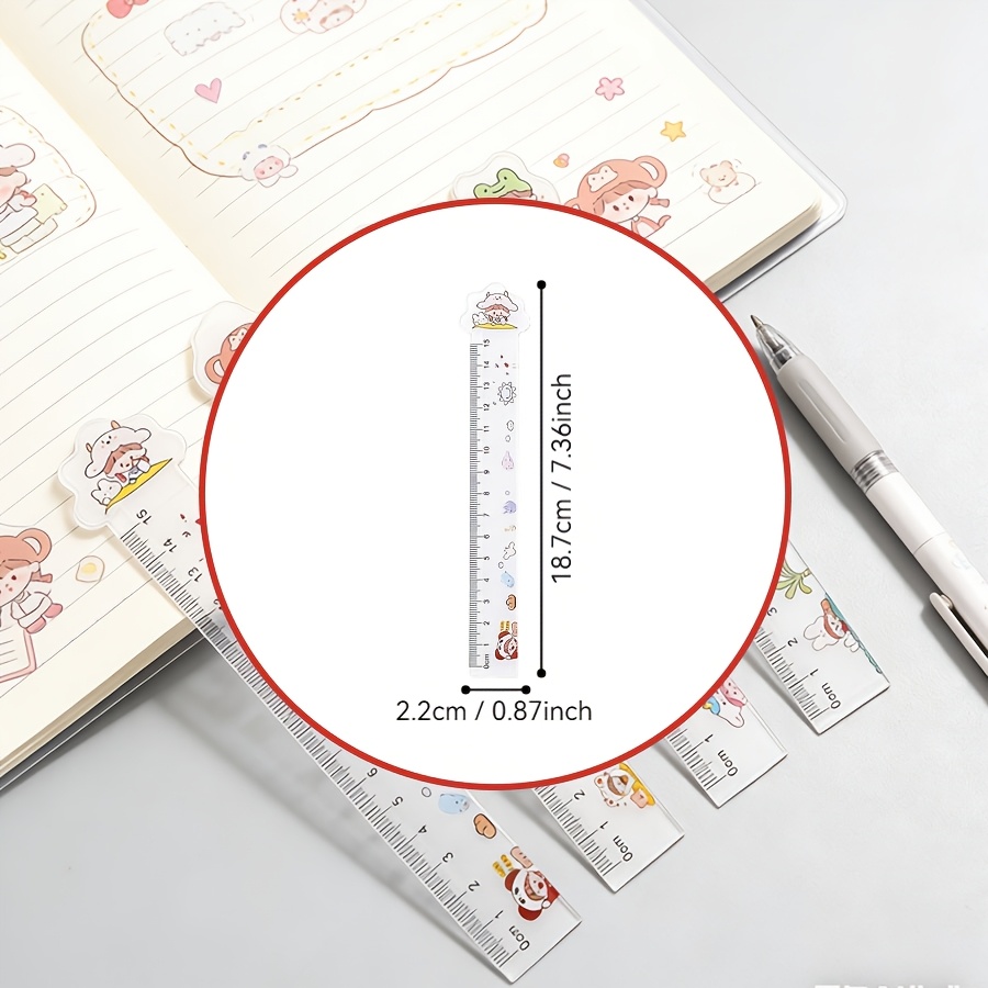 4pcs Cartoon-themed Ruler Set, Perfect for Office and Study Use