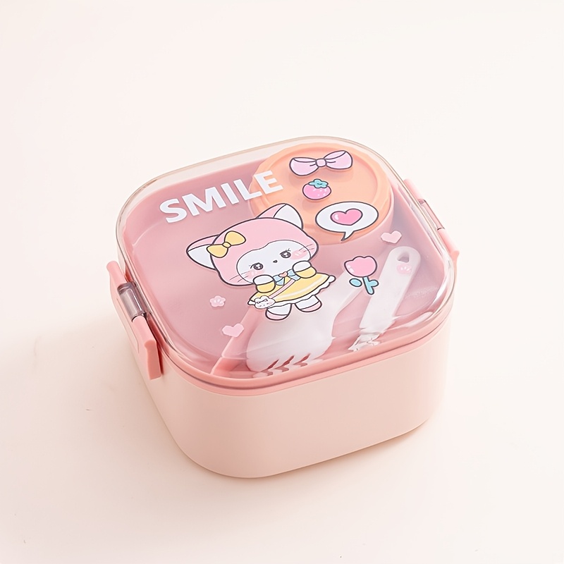 Image of Square Stainless Steel Lunch Boxes For Students Portable Compartment Lunch Box For Students Workers Traveling Take-away Bento Boxes, Food Organizer Back To School