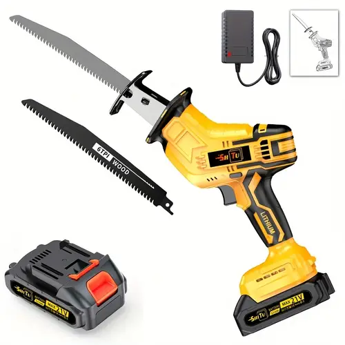 2025 newly wireless rotary saw and electric reciprocating saw in 2025 with blade set and wood metal pvc cutting charger and featuring multiple safety functions including a safety lock for multi purpose cutting